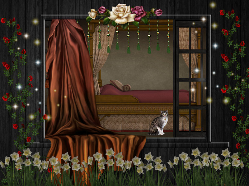 Cat in a Bedroom