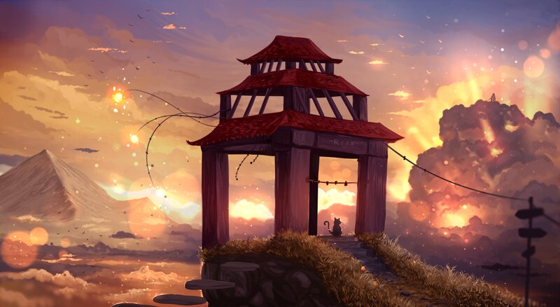 Cat in a Gazebo