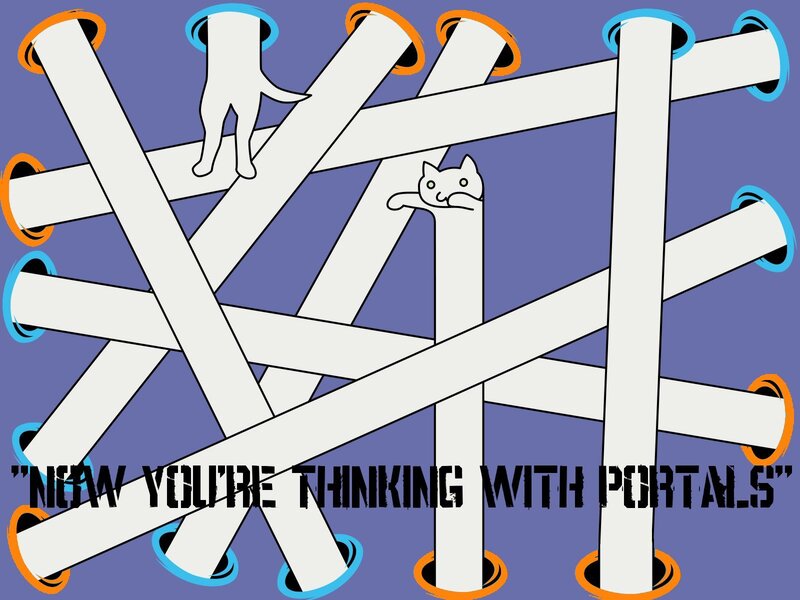 Cat in a Portal Maze — Purple