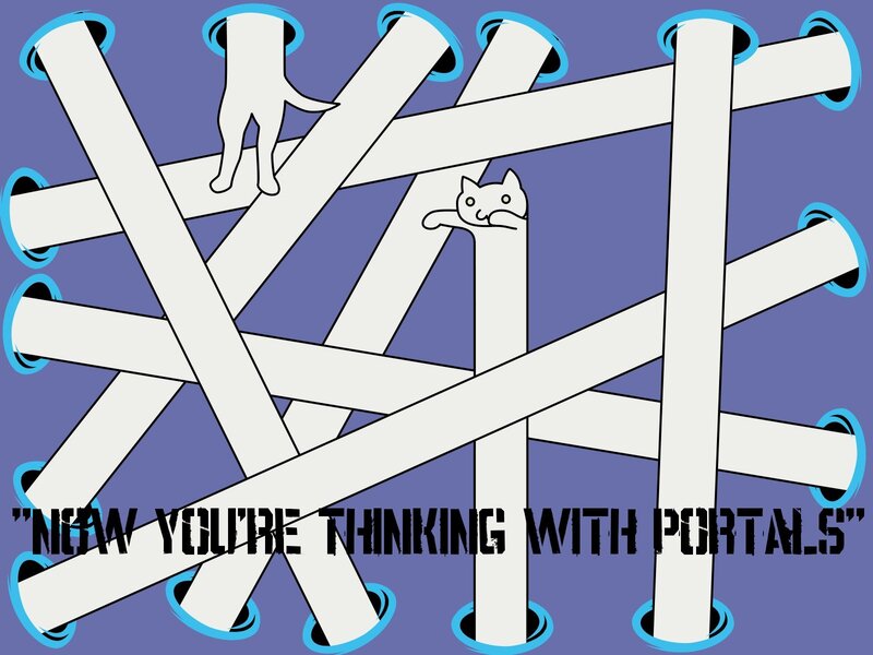 Cat in a Portal Maze