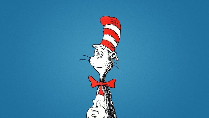 Cat in a Red and White Hat — Blue