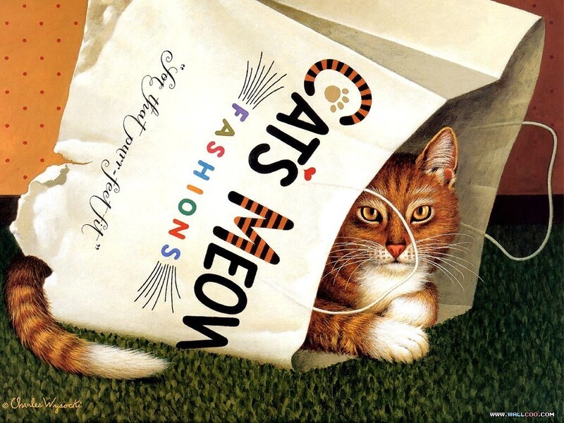 cat in a shopping bag