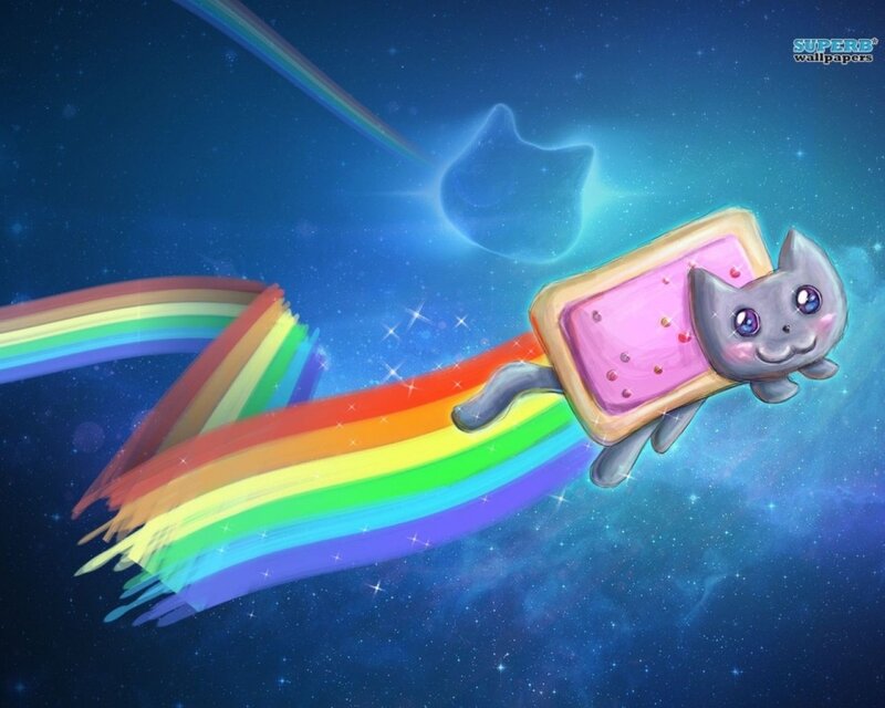 Cat in a Toaster Pastry — Blue, Playful, Night