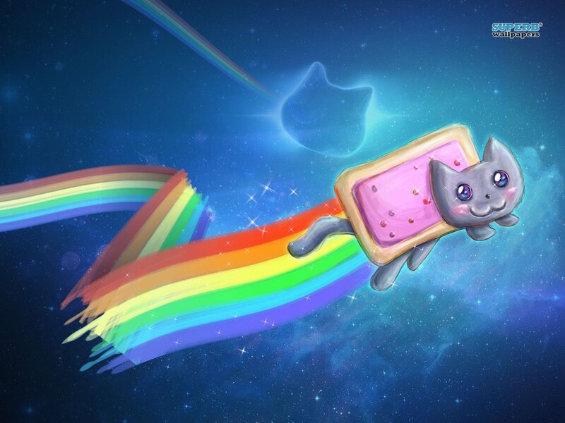 Cat in a Toaster Pastry — Blue, Playful
