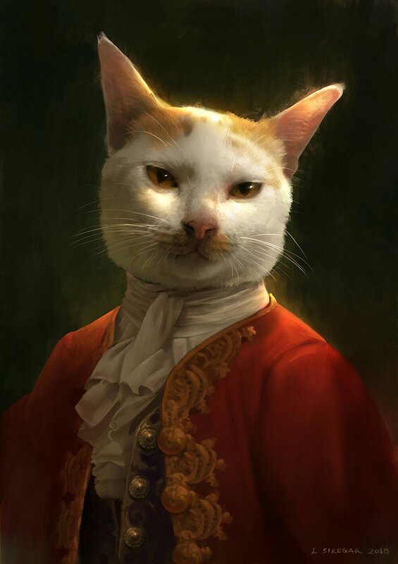Cat in Red Coat