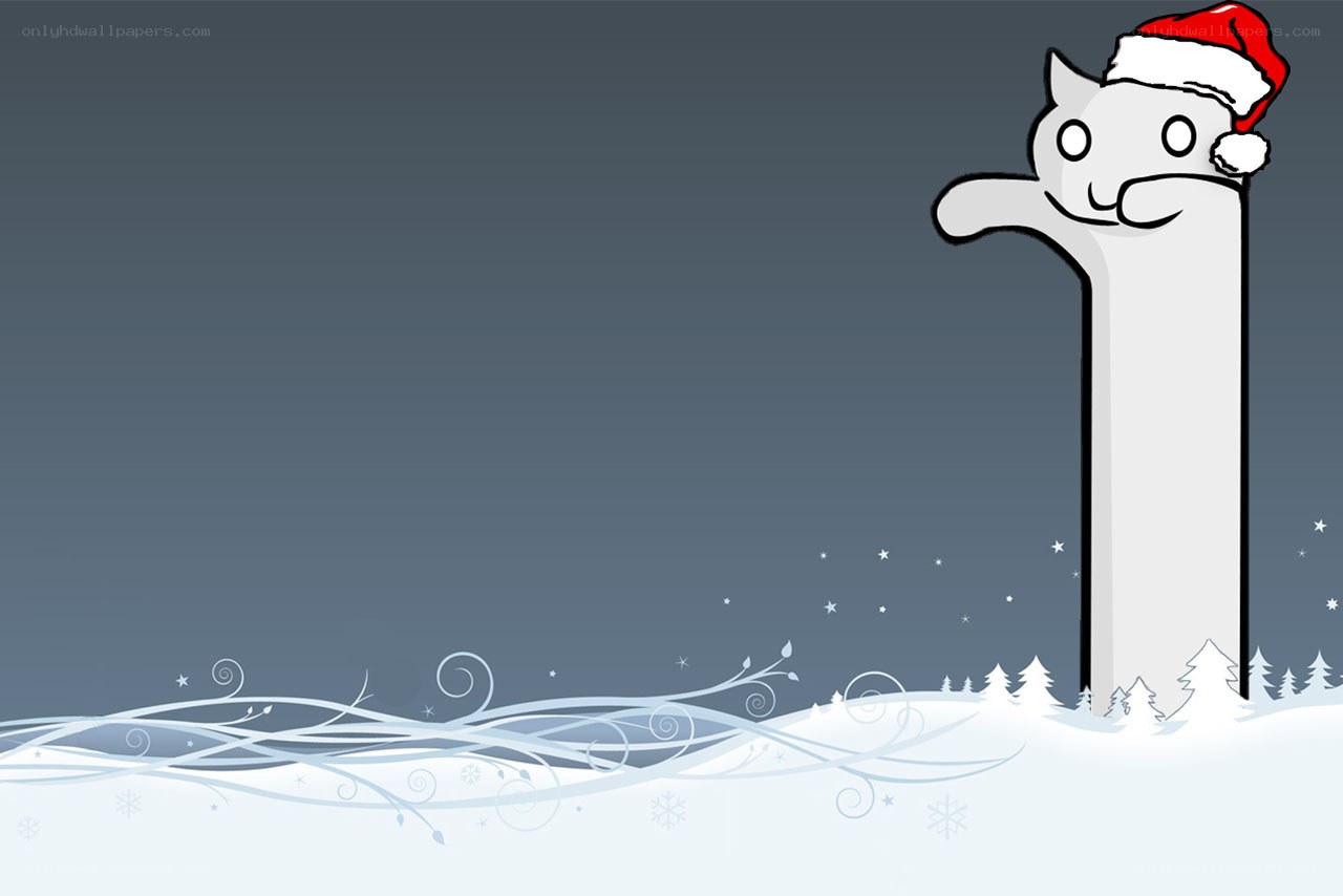 cat in santa hat wallpaper