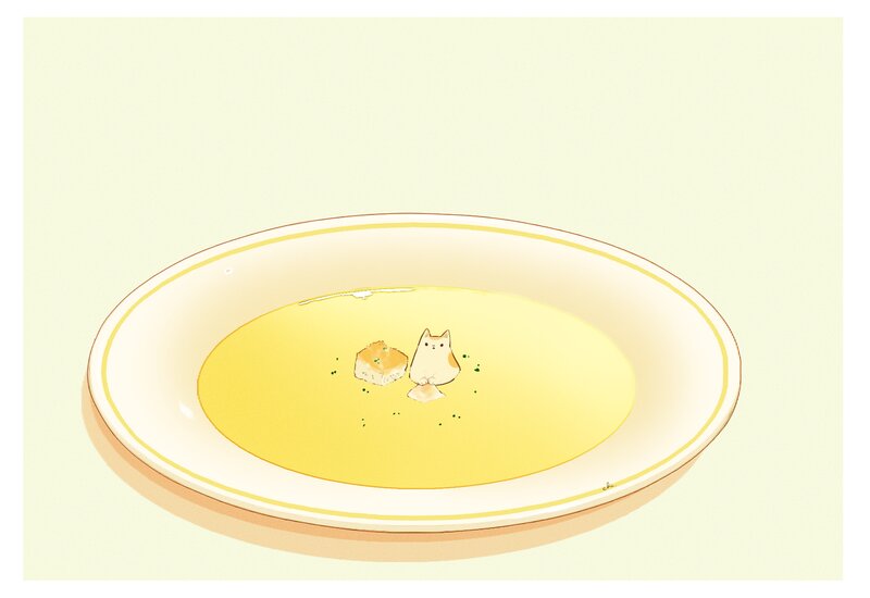 Cat in Soup Bowl