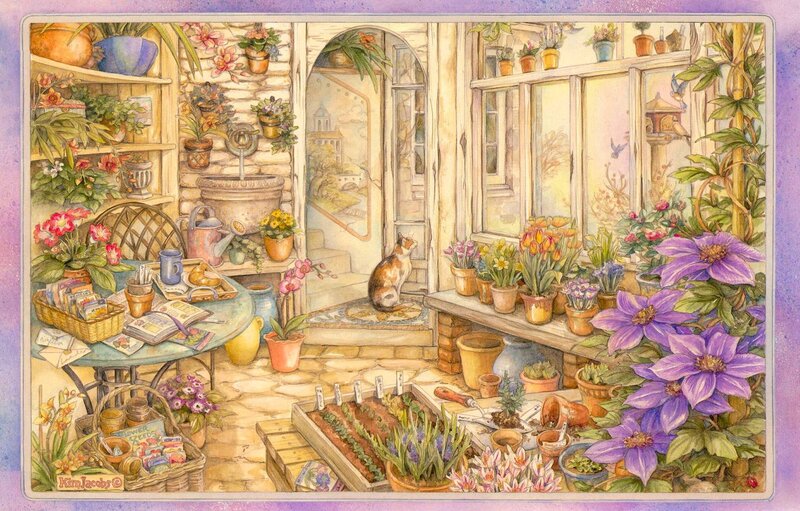 Cat in Sunroom — Purple