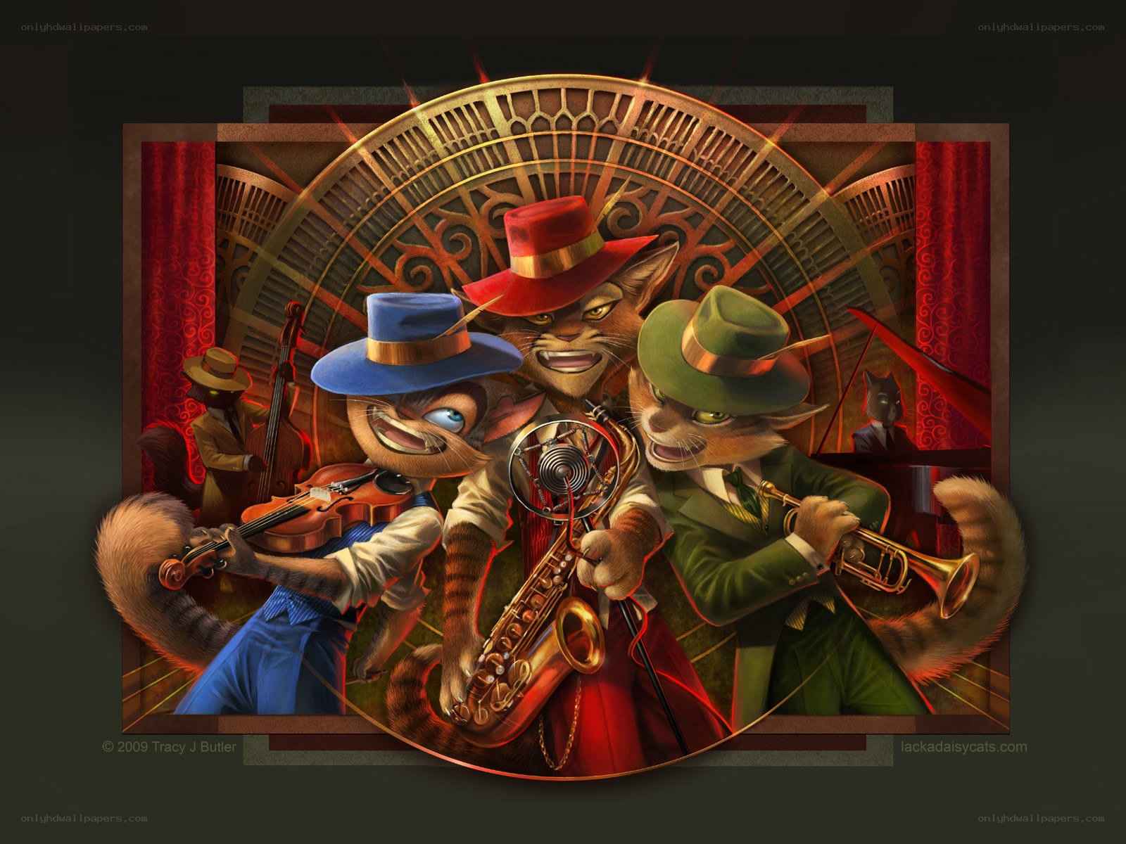 Cat jazz band performance