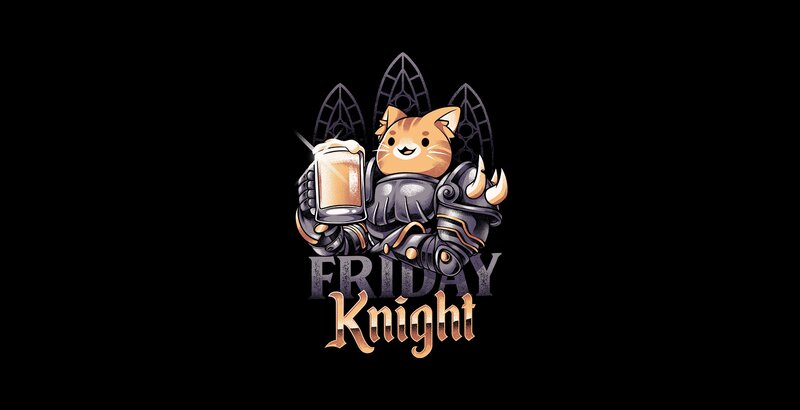 Cat Knight Holding Beer