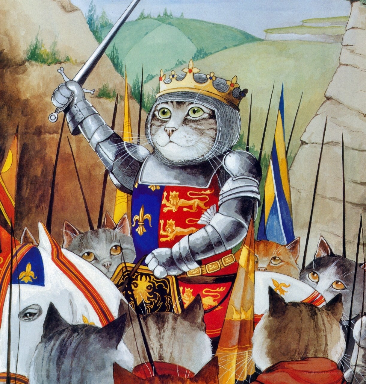 cat knight leading army