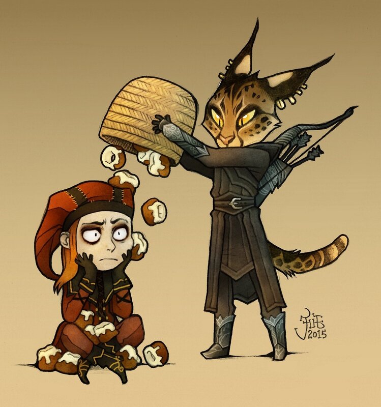 Cat-like Archer and Gnome