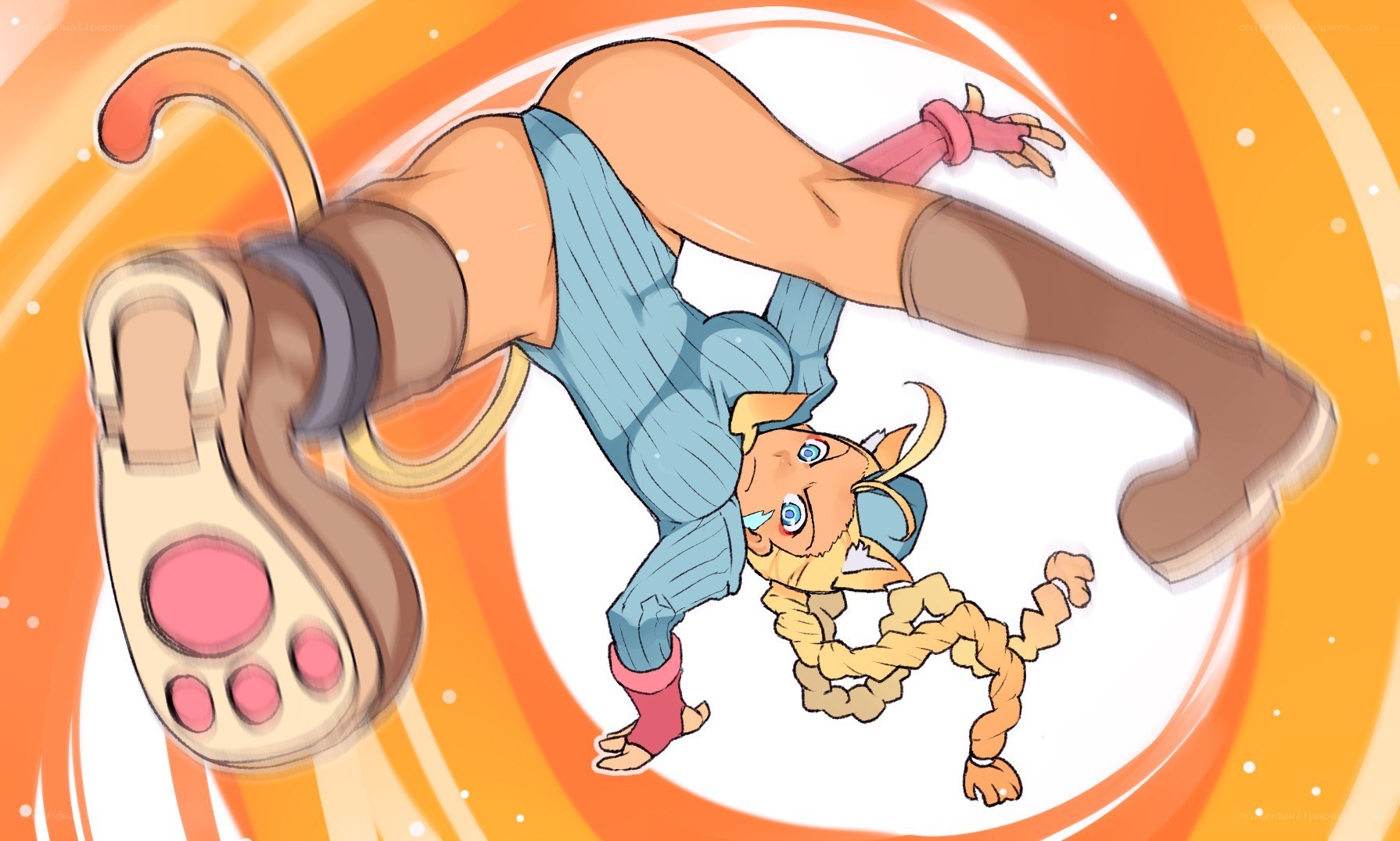 cat-like character in action
