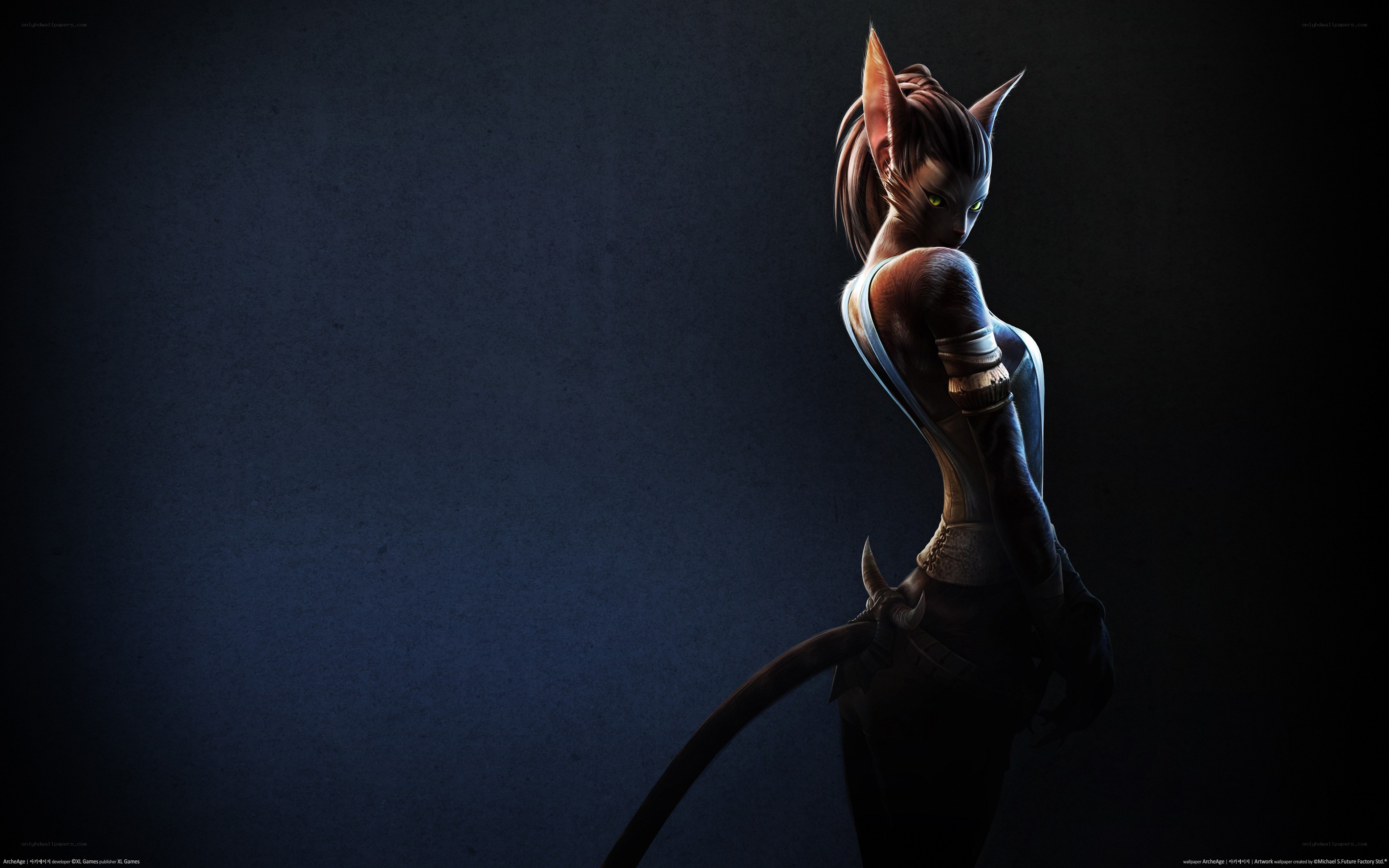 cat-like character in dark setting