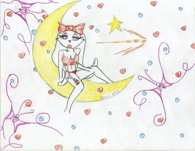 Cat-like Character on Moon