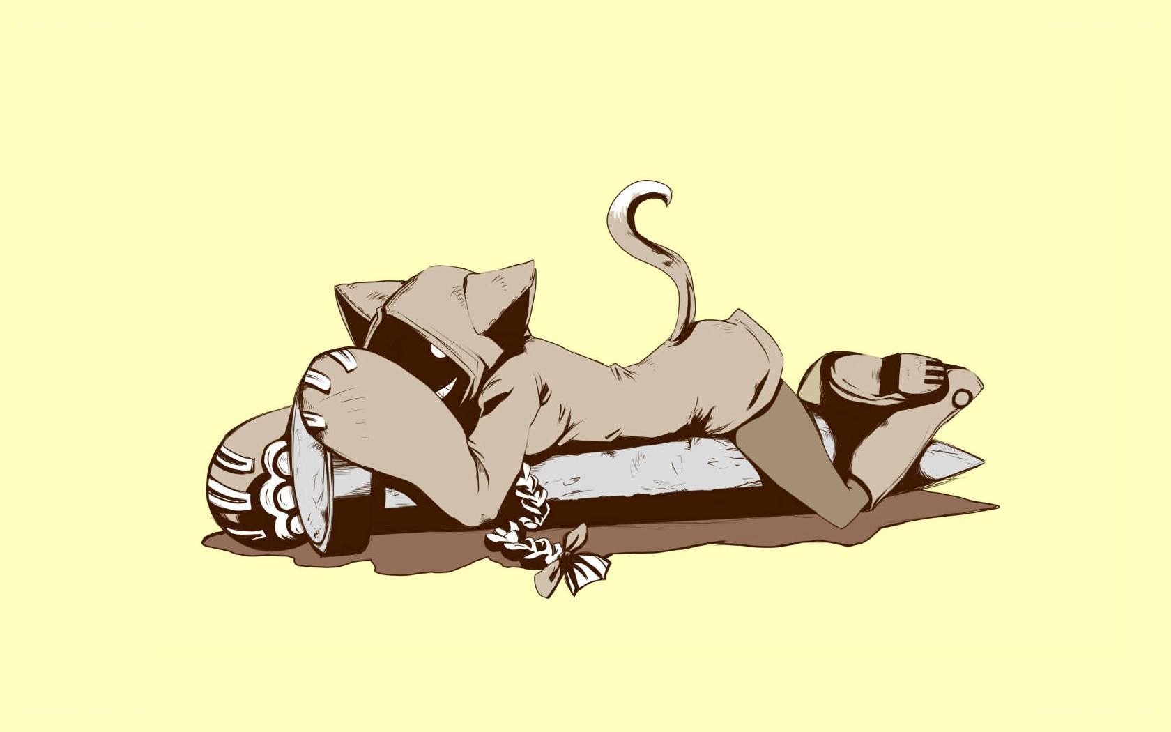cat-like character resting