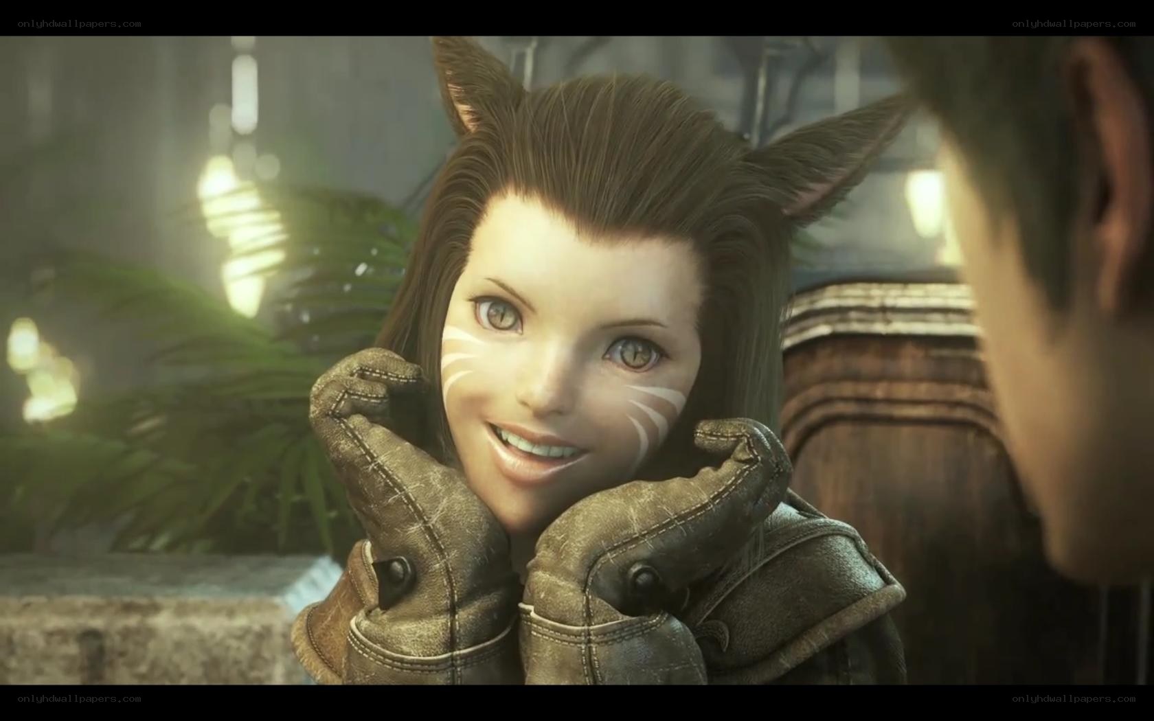 cat-like character smiling