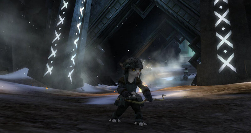 Cat-like Character with Bow — Gray