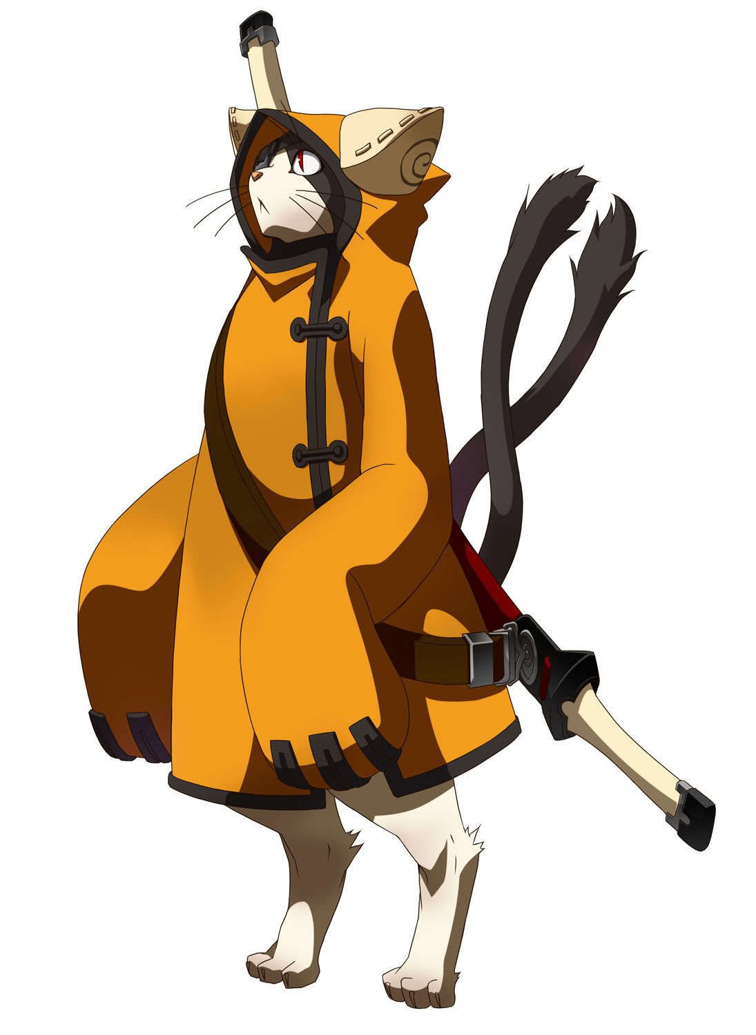 cat-like character with sword