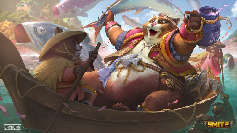 Cat-like Characters in Boat