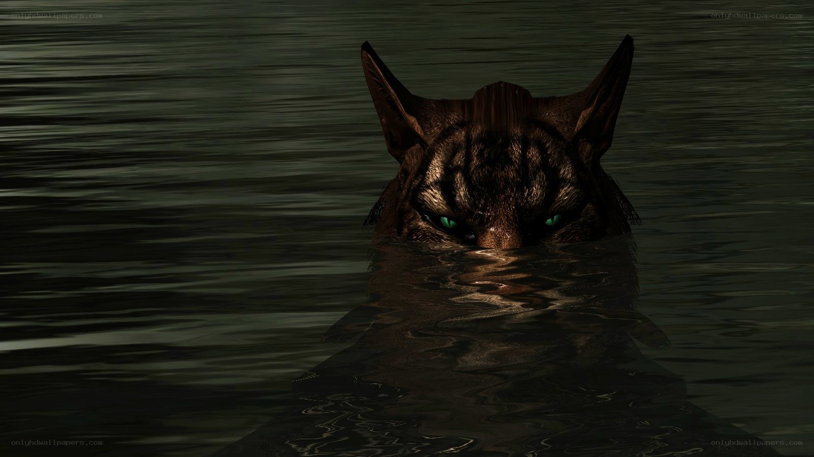 cat-like creature in water