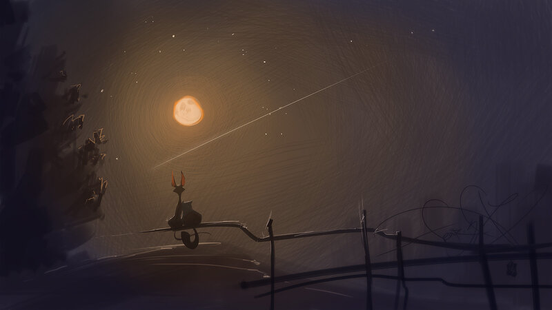 Cat-like Creature on Fence
