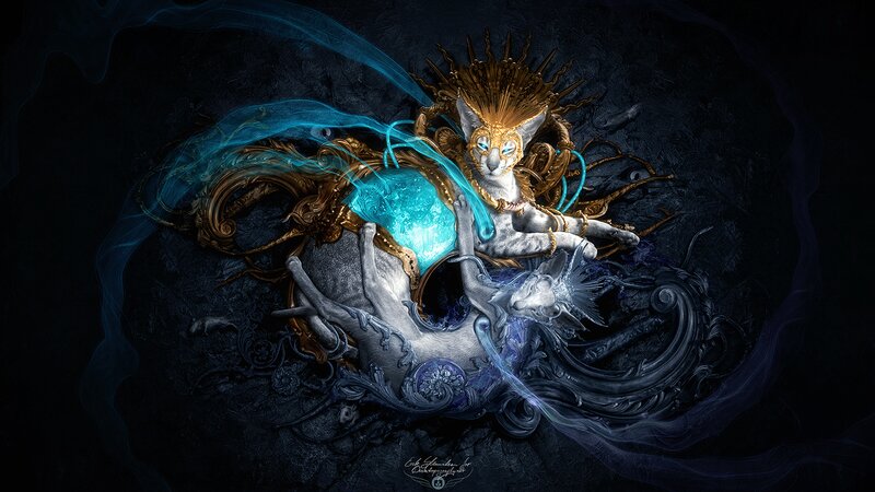 Cat-like Creature with Crown