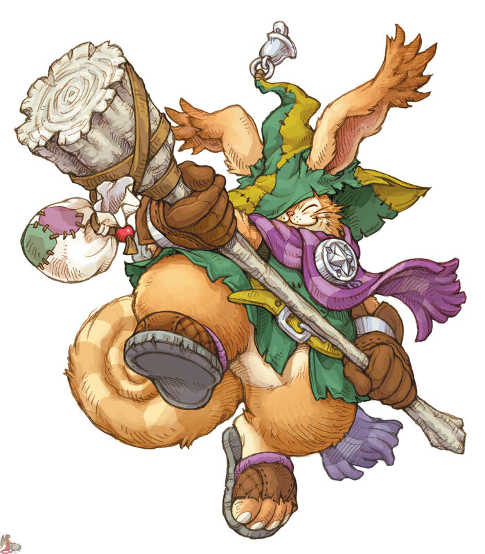 cat-like creature with staff