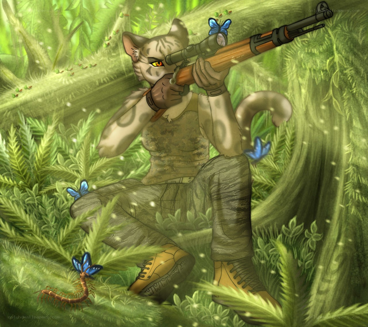 cat-like sniper in jungle