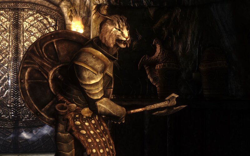 cat-like warrior in armor
