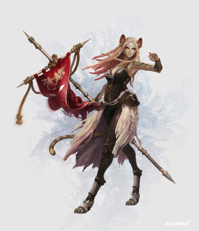 Cat-like Warrior Woman — Red