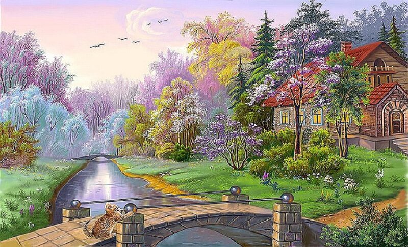 Cat on a Bridge — Green