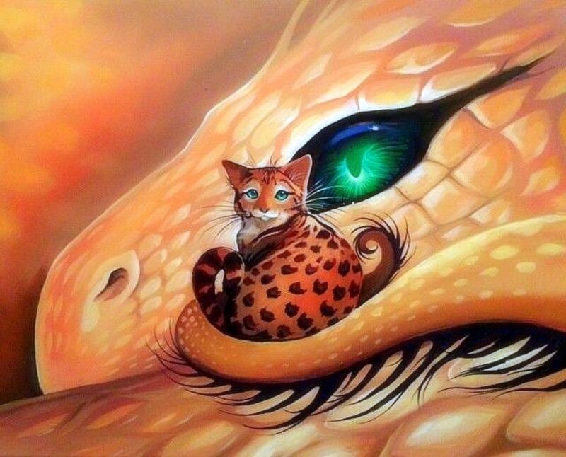 Cat on Dragon's Head
