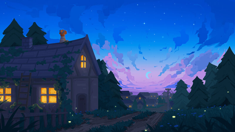 Cat on House Roof