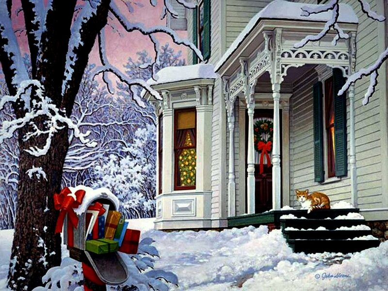 Cat on Porch Steps