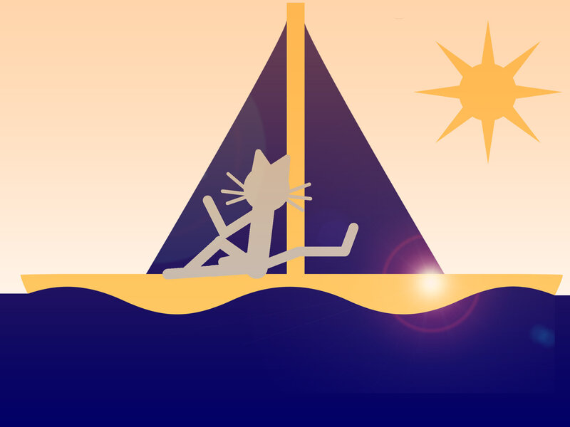 Cat on Sailboat