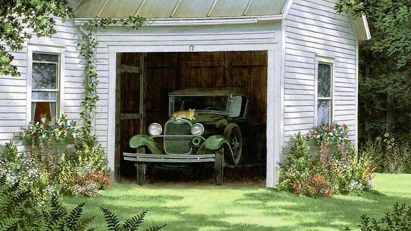 Cat on Vintage Car