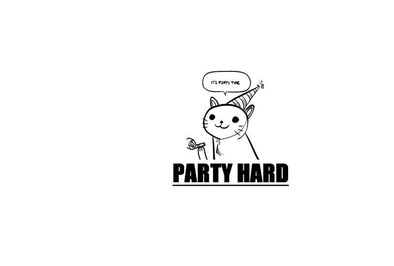 cat party time logo