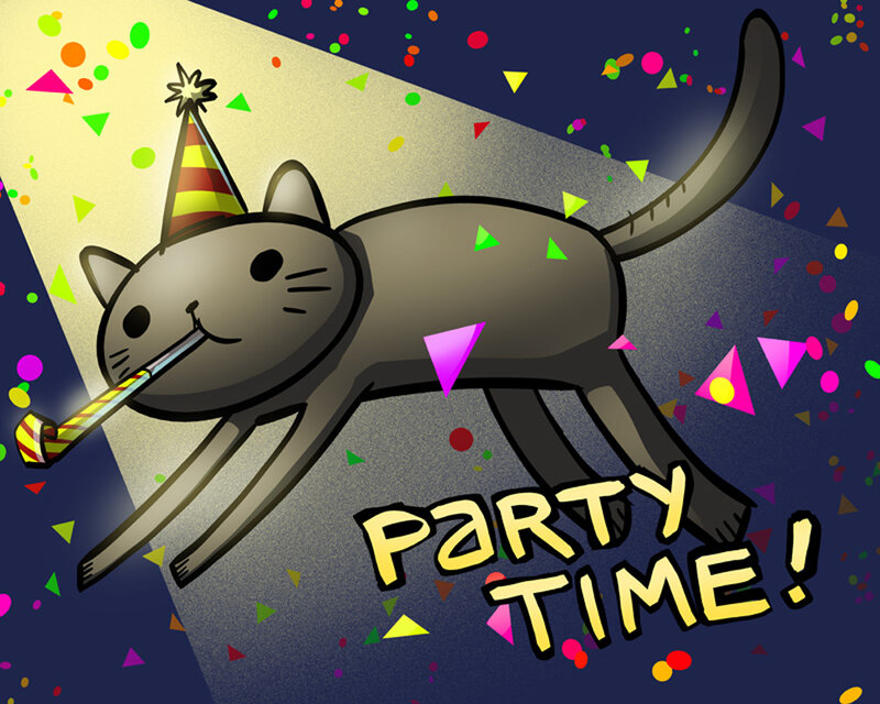 cat party time