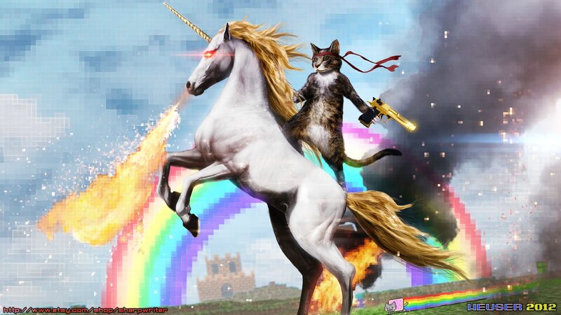 Cat Riding Unicorn