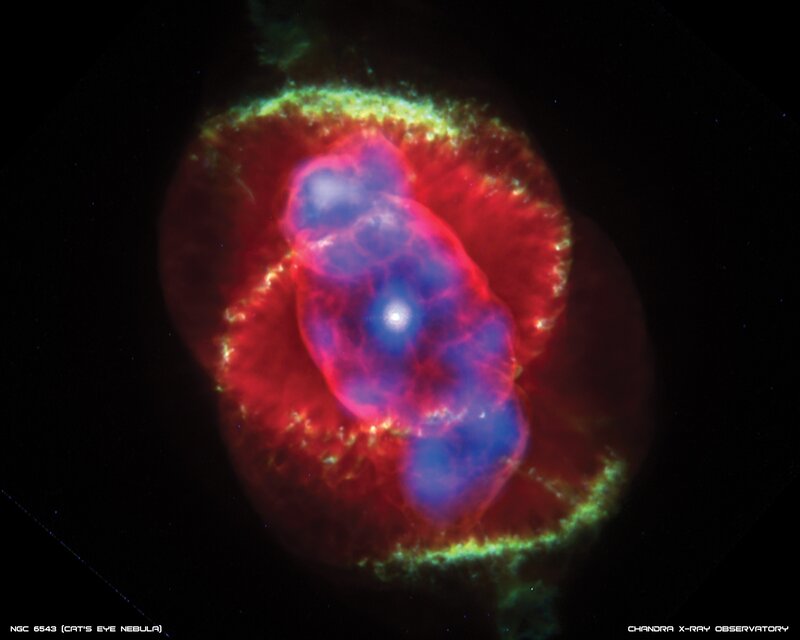 Cat's Eye Nebula — Red, Dramatic, Photograph, Stars