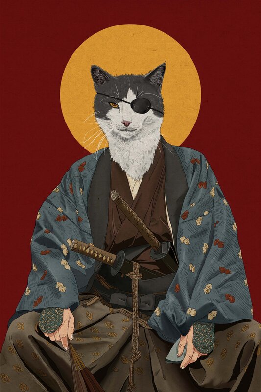 Cat Samurai Warrior