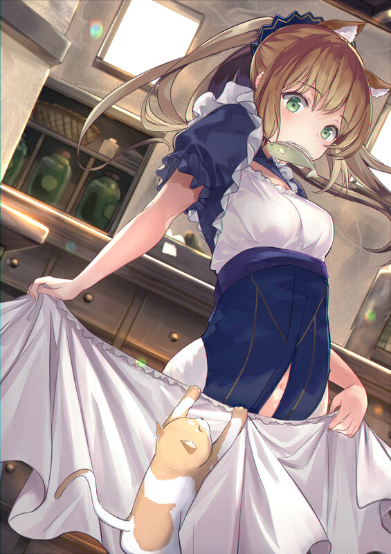 Cat under Dress