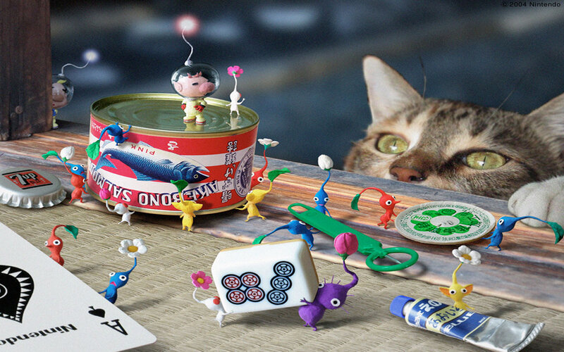 Cat Watching Pikmin — Brown