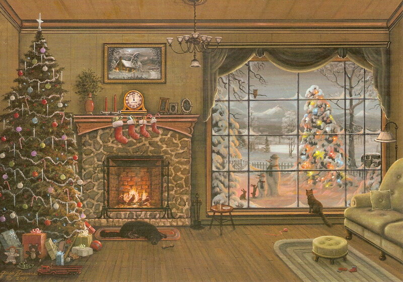 Cat Watching Snowstorm