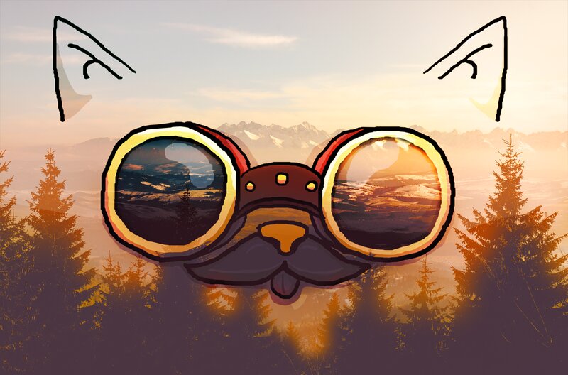 Cat Wearing Binoculars