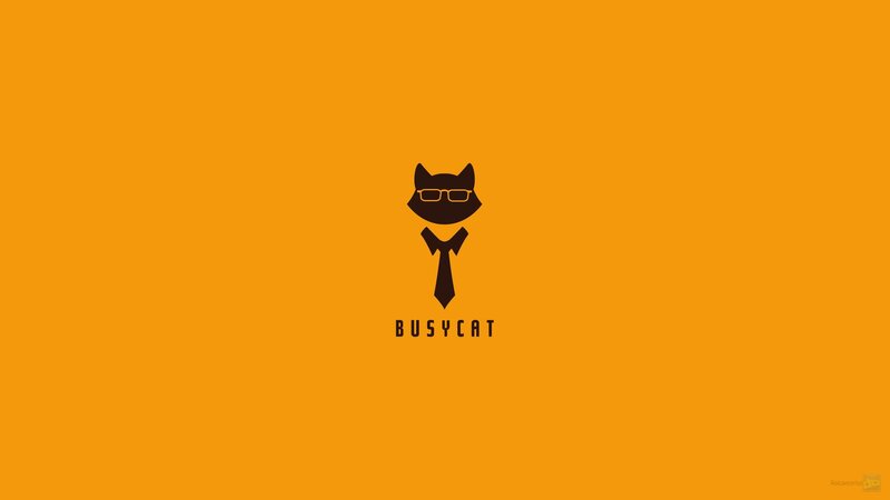Cat Wearing Glasses — Orange, Minimalist