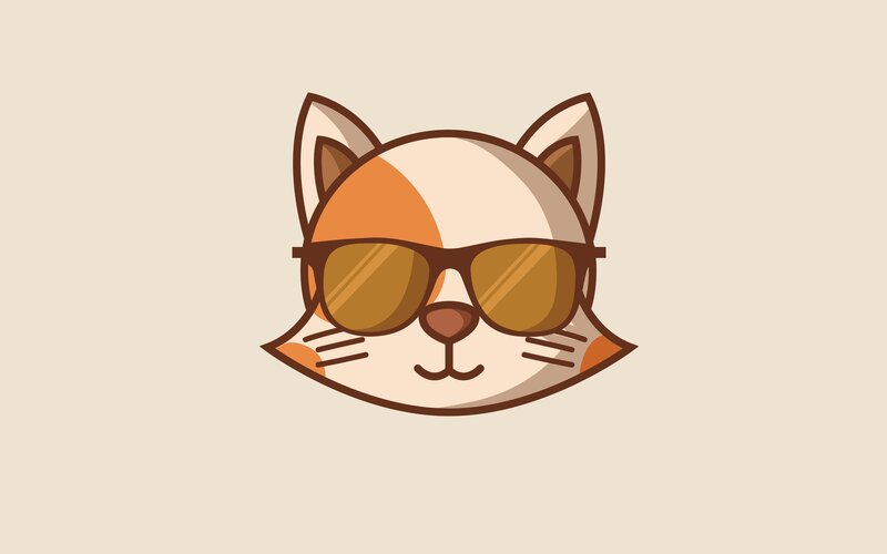 Cat Wearing Sunglasses — Brown, Cool