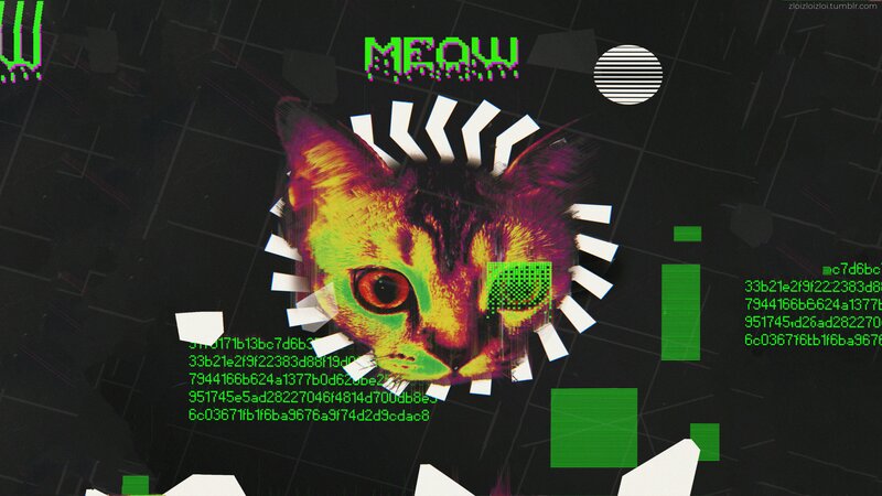 Cat with Digital Glitch Effect