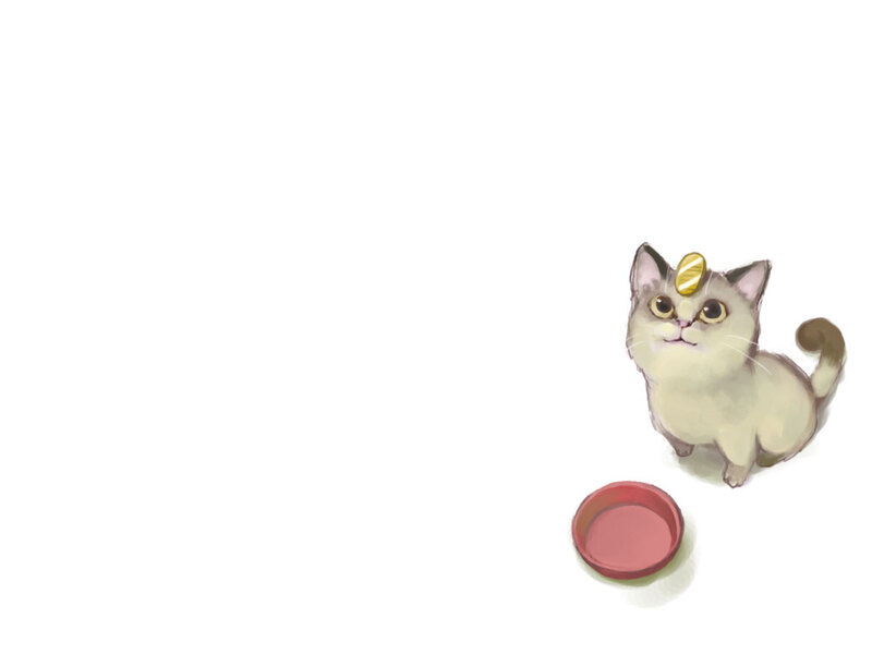 cat with golden coin
